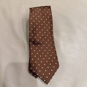 Tom Ford Brown Polka Dot Silk Tie Made in Italy Mens Necktie Classic